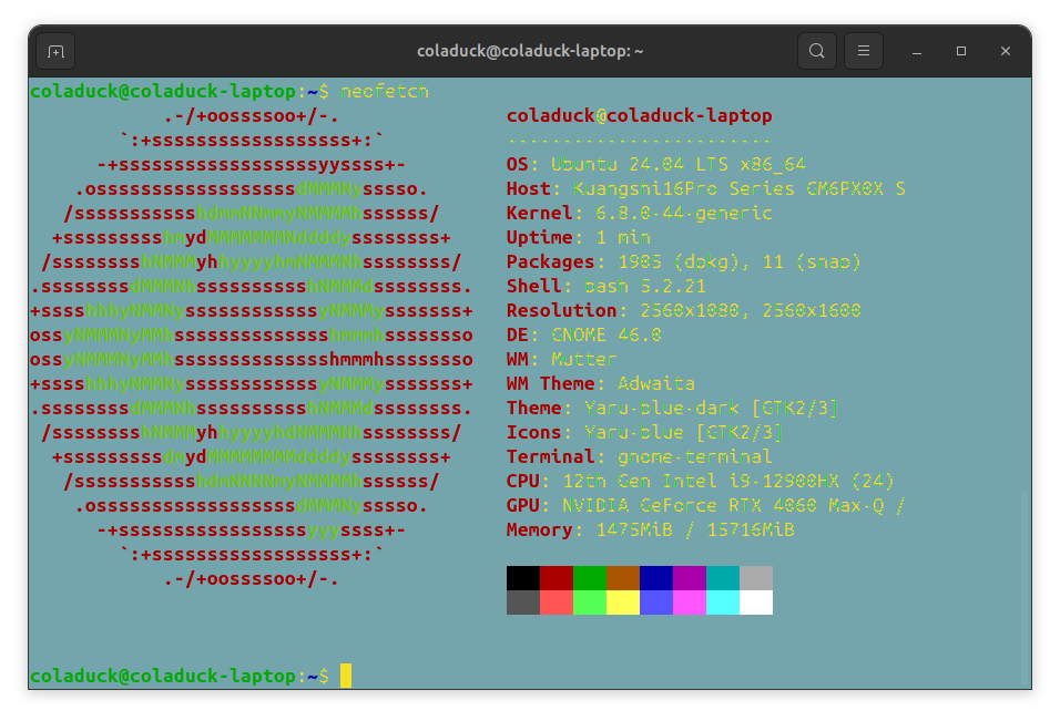 我的系统信息 neofetch
